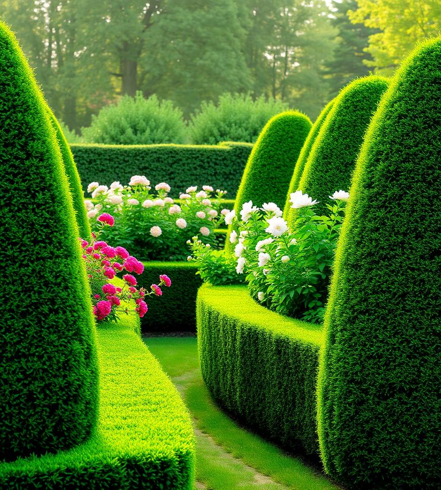 Beautiful sculpted garden